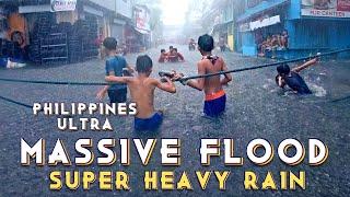 EXTREME MASSIVE FLOOD | SUPER ULTRA HEAVY RAIN DOWNFALL IN AFP ROAD QUEZON CITY | [4K] 