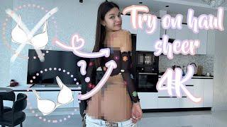 [4K] See-Through Black & Yellow Tops | Katie CutiePie's Try-On Haul