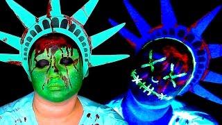 THE PURGE GLOWING LIBERTY MASK MAKEUP TUTORIAL!