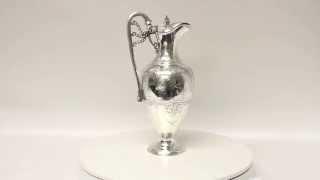 Antique Victorian Silver Plate Claret Jug Walker & Hall C1870