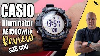 $35.00 cad-CASIO Illuminator Digital Watch Review|AE1500whx |Best affordable Dual Time Digital Watch