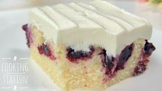 Moist Blueberry LEMON CAKE With Cream Cheese Frosting Recipe! That Melts in Your Mouth