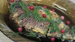ВКУСНЫЙ КАРП под сметанным соусом в духовке. ПЕТР СЕВЕР- КУЛИНАРИЯ.
