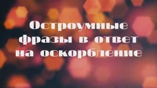 Остроумные фразы в ответ на оскорбление!