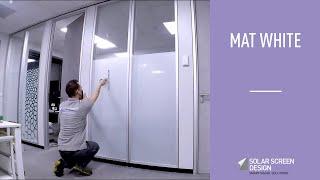 Installation of the Mat White decorative window film by Solar Screen