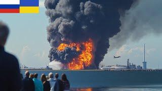 5 MINUTES AGO! Ukrainian Strom missile hits Russia's largest offshore platform in the Black Sea.