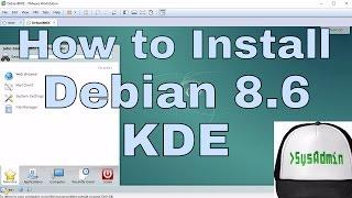 How to Install Debian 8.6 KDE 4 + Review on VMware Workstation Tutorial [HD]