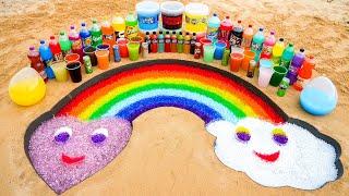 How to make Rainbow Clouds Heart with Orbeez, Fanta, Coca Cola vs Mentos & Popular Sodas