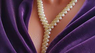 Beaded necklace/Pearl necklace/Necklace corner/Жемчужное ожерелье/Жемчужное колье/Колье из бусин/