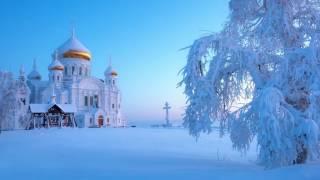 Orthodox Churches in Snow with Church Bells Sound