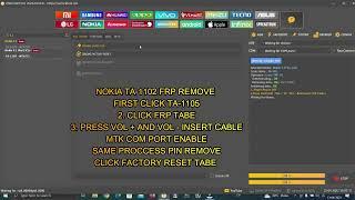 Nokia Ta 1102 /1105 frp remove with Unlock tool 100%Ok