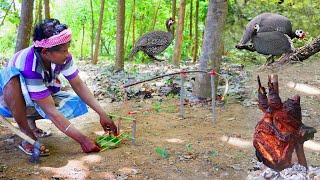Village Hunter One Food GuineaFowl Cath and Cooking in Primitive Technology