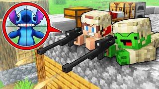 Mikey and JJ Became Secret Snipers and Hunt STITCH in Minecraft (Maizen)