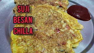 #lockdownbreakfast#vegrecipesofIndia ||Suji Besan Chilla recipe||Nini And Jiya Daily Vlogs||