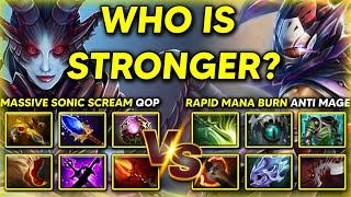 WHO IS STRONGER? | Massive Sonic Scream Mid Queen of Pain Vs. Rapid Mana Burn Speed Anti Mage DOTA 2