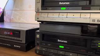 Sony Betamax VCR , SL-C24 and SL-HF100 in silver and black and SL-HF950 no VHS