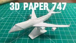 Foldable 3D paper 747 tutorial