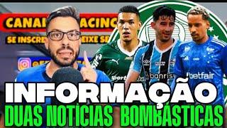 INFORMAÇÃO! JORNALISTA TRÁS DUAS NOTÍCIAS BOMBÁSTICAS DO MERCADO DA BOLA NO PALMEIRAS! OLHA ISSO..