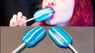 ASMR: Huge Blueberry Lollipops & A Blue Tongue | Crunchy Hard Candy  ~ Relaxing [No Talking|V] 