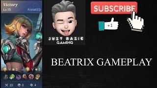 Beatrix Mobile legends gameplay 22 kill 0 deaths solo ranked mode