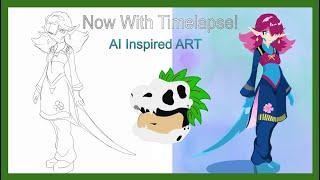 AI Compilation Speedpaint With This Character! | AI Inspired Art