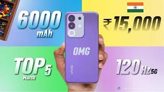 TOP 5 | Best 5G Phone under 15000 with 6000 mAh Battery 2025 | Under 15000 phone