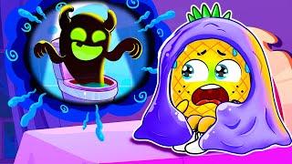 Something In The Dark Song | Spooky Monster In The Toilet | Yum Yum English Kids Songs