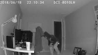 D-Link DCS-8010LH security camera catches a thief breaking in at night!