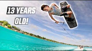 13 YEAR OLD GOES WAKEBOARDING! - MAX SAIA