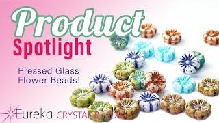  See FLOWER BEADS  pretty new shimmer boho style Picasso Czech pressed glass from Eureka!  DIY