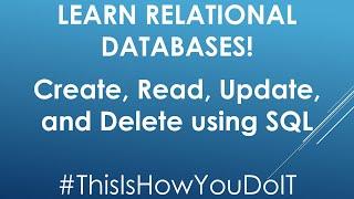 Learn SQL - CRUD in SQL (Part 2)
