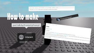 How to make Part talk with ProximityPrompt || Roblox studio