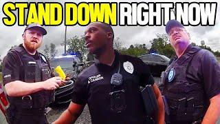 Angry Cop ABANDONS Stop After His Partner DEFENDS Citizen!