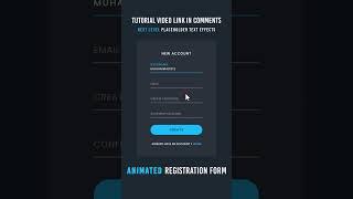 Animated Registration Form in Html CSS & Javascript | Floating Placeholder Text Effect #shorts