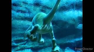 the good dinosaur arlo's underwater body feet kicking GIF scene