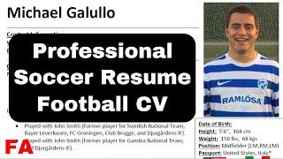 How to Make a Soccer Resume/ Football CV