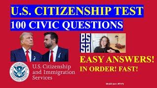 2025 New! USCIS 100 Civics Questions US Citizenship Test Questions & Naturalization Test Preparation