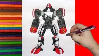 How to draw robot Blockbuster,  Real Steel, Как нарисовать робота Блокбастер