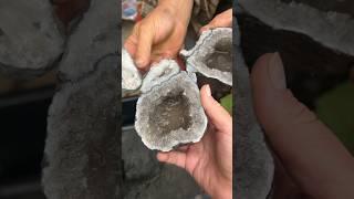 2 GEODES! Enhydro and Calcites! #geodes #geodewater #breakingrocks