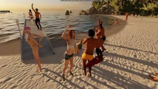 Crazy 3dXChat party at  the beach before Christmas Eve