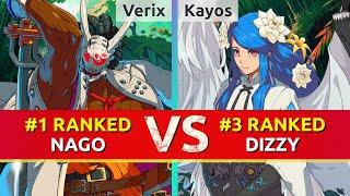 GGST ▰ Verix (#1 Ranked Nagoriyuki) vs Kayos (#3 Ranked Dizzy). High Level Gameplay