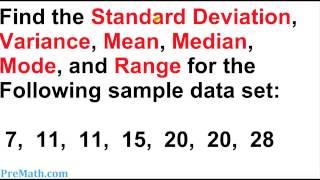 How to Find the Standard Deviation, Variance, Mean, Mode, and Range for any Data Set