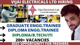 Diploma/Graduate Engineer Trainee Jobs In Vijai Electricals | Diploma/B.tech/ITI | Latest Engg. Jobs