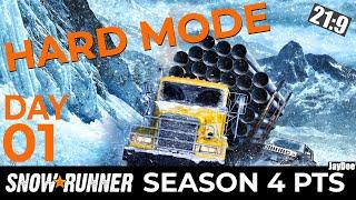 HARD MODE Tag #01- Neuer Start in Michigan/Gefallener Strommast  SNOWRUNNER Let´s Play