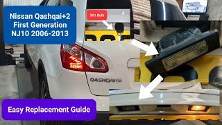 how to change Registration Lamp on Nissan Qashqai +2 #numberplate #fix