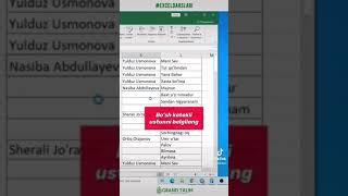 Bo’sh kataklarni tez to’ldirish. Excel darslari