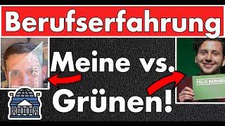 Wer hat mehr Berufserfahrung? Ich oder Felix Banaszak? Der Anwerber auf den grünen Parteivorsitz!