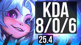 ZOE vs AMBESSA (MID) | 8/0/6, Rank 3 Zoe, Legendary, 600+ games | KR Challenger | 25.4