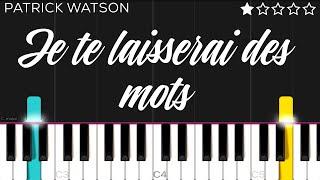 Patrick Watson -  Je te laisserai des mots | EASY Piano Tutorial