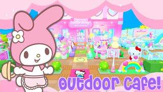 Outdoor Cafe Speedbuild & Tour | My Melody and Cinnamoroll | Roblox My Hello Kitty Cafe | Riivv3r